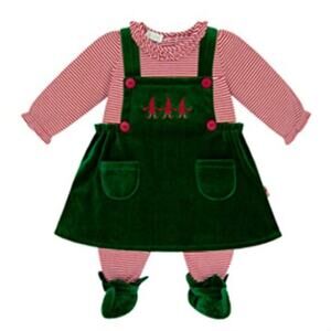 NWT Le Top BabyCandy cane Stripe Christmas Footed Elf Jumper Jumpsuit Size 3 mos
